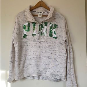 Victoria's Secret PINK Half Zip Fern Sweatshirt